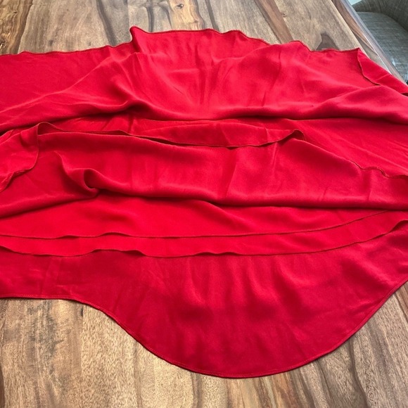 Lauren Ralph Lauren‎ Red Silk Blend Layered Ruffle Flare Skirt Size 14 - Picture 9 of 9